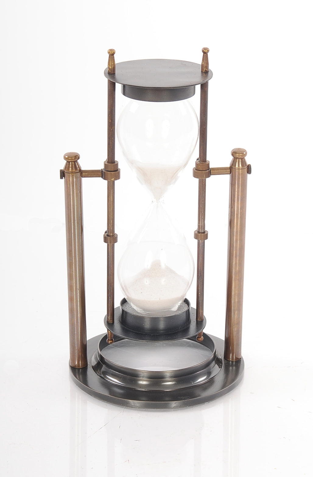 4.5inches x 4.5inches x 8.5inches Brass Revolving Sandtimer