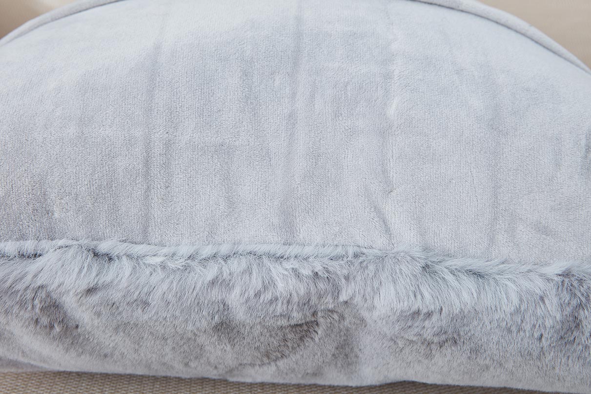 Agnes Luxury Gray Chinchilla Faux Fur Pillow