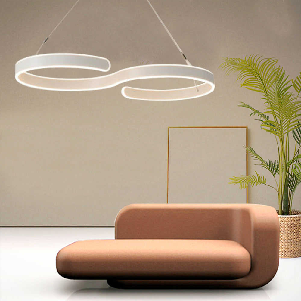 Contemporary Swirl Shaped Light Fixture